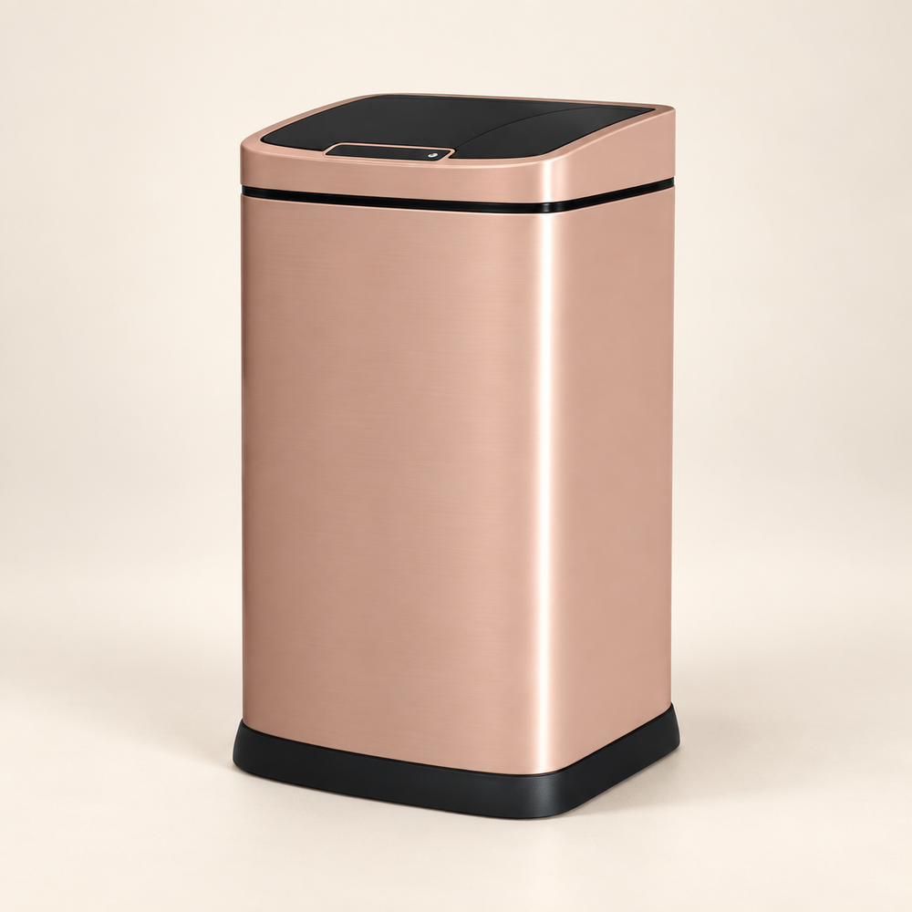 Avenra touchless bin in Rose Gold